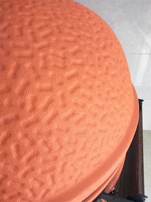 Okrągły, pomarańczowy, szkliwiony grill ceramiczny Kamado 54,6 cm