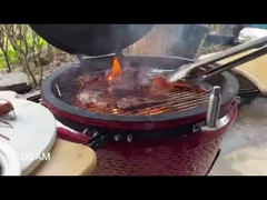 Ceramiczny grill na węgiel drzewny Kamado Grill 27 cali Bambusowy stolik boczny 304
