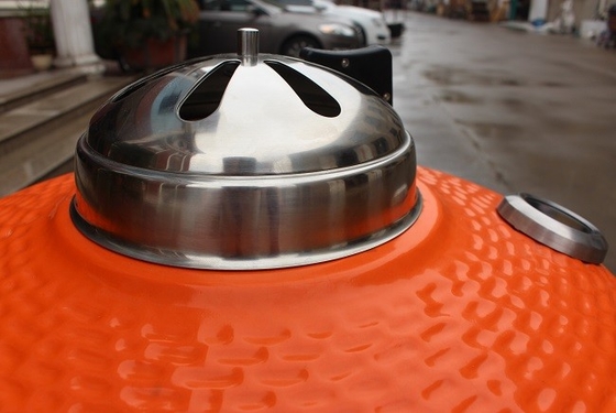 Pomarańczowe grille ceramiczne Kamado 57 * 65 cm Akcesoria do grilla ze stali nierdzewnej