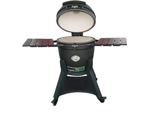 Węgiel drzewny, ceramiczne grille Kamado z czarnym kamieniem do pizzy