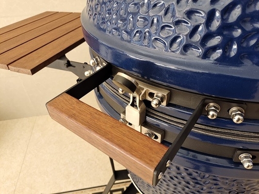 21,5-calowy grill węglowy SGS Kamado, ciemnoniebieski ceramiczny grill wędzarniczy